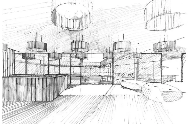 Hotel in Wisla, interior sketch
