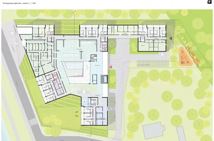 Hotel w Wiśle, rzut kondygnacji wejściowej