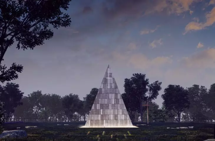 In the evening and at night, the upper part of the Focus Place will resemble a stone lantern