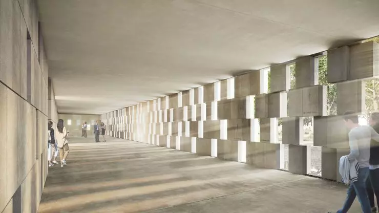 dzięki the clearances in the wall of the utility rooms of the Memorial House will fill with daylight