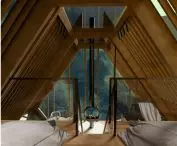 Design of summer house, mezzanine floor