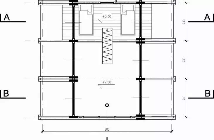 Project of summer house, mezzanine floor plan