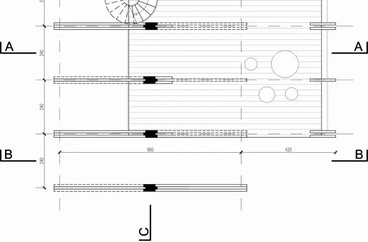 Project of summer house, plan of underground part
