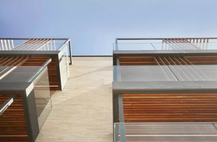 Glazed balcony railings