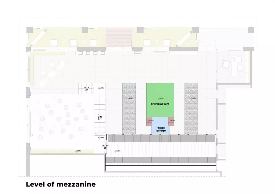 Biblioteka na
Poziomie, rzut antresoli