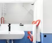 bathroom in a mobile hotel