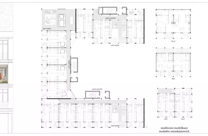 Semi-floors in Warsaw, repeated floor plan