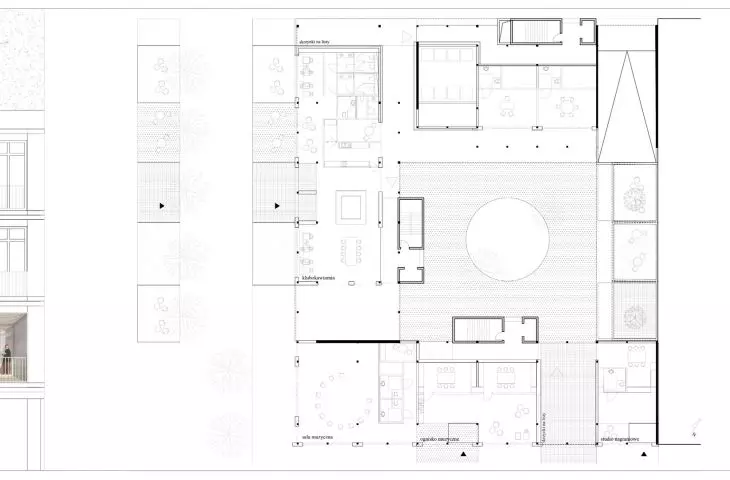 Semi-square in Warsaw, first floor plan
