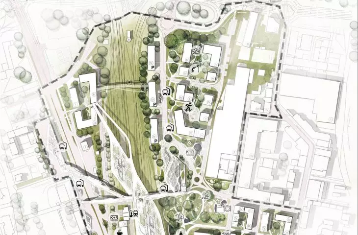 plansza konkursowa, projekt zagospodarowania terenu