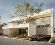 A characteristic element for single-family houses are deep cornices