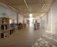 Wnętrze biblioteki, gra cieni 