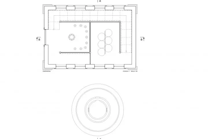 Plan of level +1, ordering area