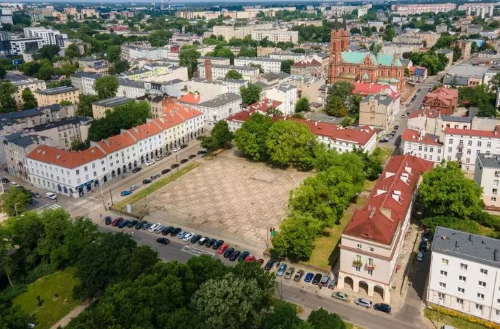 Stary Rynek w Łodzi z lotu ptaka (obecnie)
