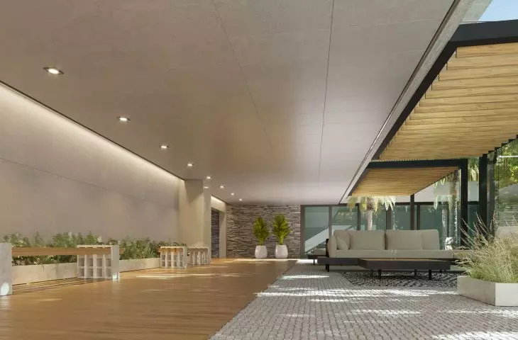 Wykończenie wnętrz produktem Concrete Veneer