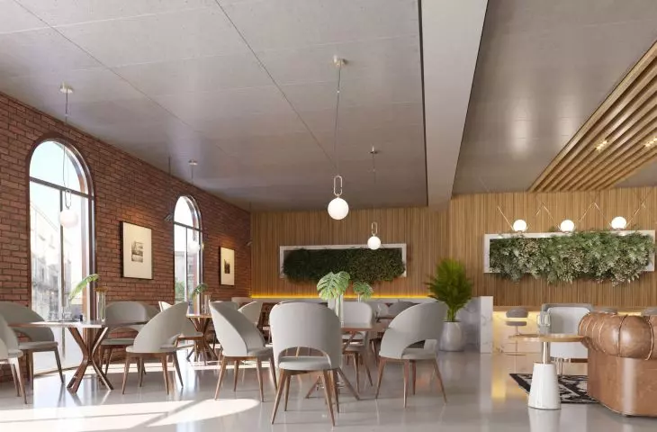 Wykończenie wnętrz produktem Concrete Veneer