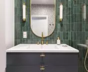 Bottle green and gold accents