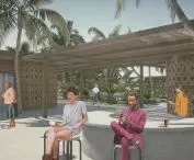 Outdoor space of the cafe