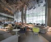 metal panels on the ceiling