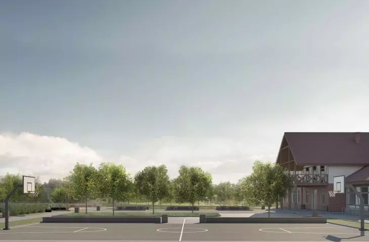 View of the playground at the school
