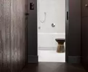 View of the bathroom from the hallway