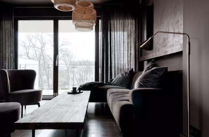 Wabi-sabi apartment, living room