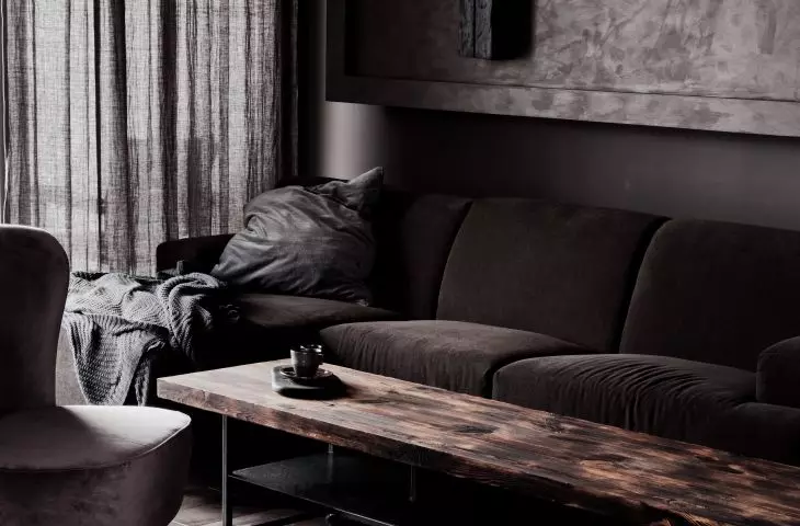 Wabi-sabi apartment, monochromatic colors