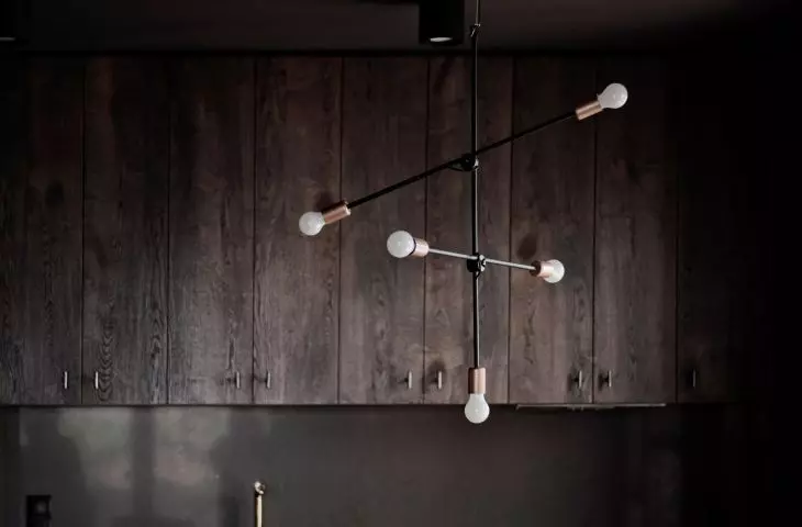 A wabi-sabi apartment, a section of the kitchen