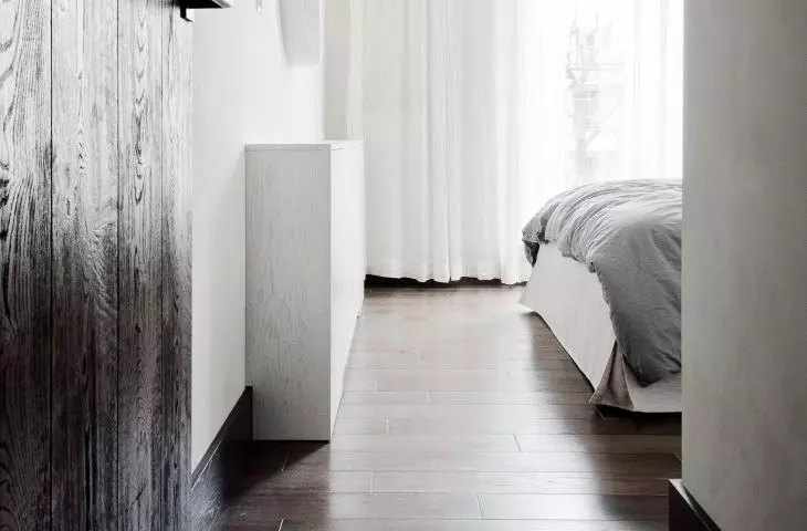 Wabi-sabi apartment, bedroom view
