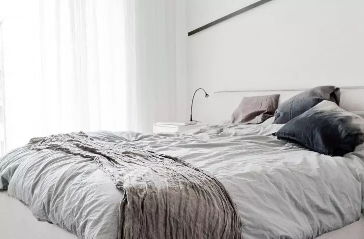 Wabi-sabi apartment, bedroom