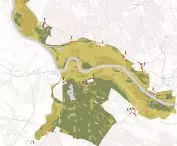 Map of the Krzesin Landscape Park with the grid of fire stations plotted.