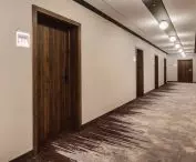 Darkened corridors of the hotel