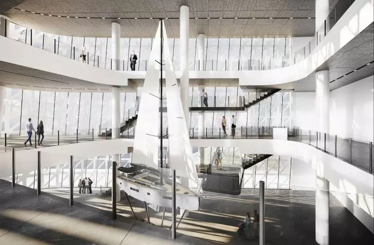 facade details and visualization of the exhibition space