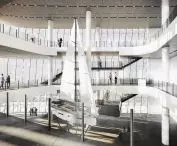 facade details and visualization of the exhibition space