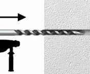 Facade pin R-TFIX-8M step 1: drill a hole with the appropriate diameter and depth. 