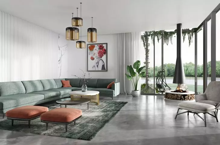 Black house in Gdansk, full of light living area