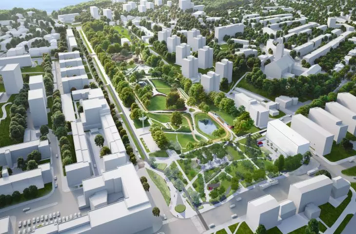 Bird's eye view of the park (visualization)
