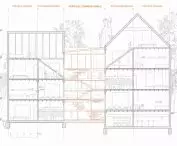 Coliving California, a cross-section of the proposed buildings