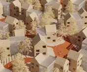 Coliving California, bird's eye view