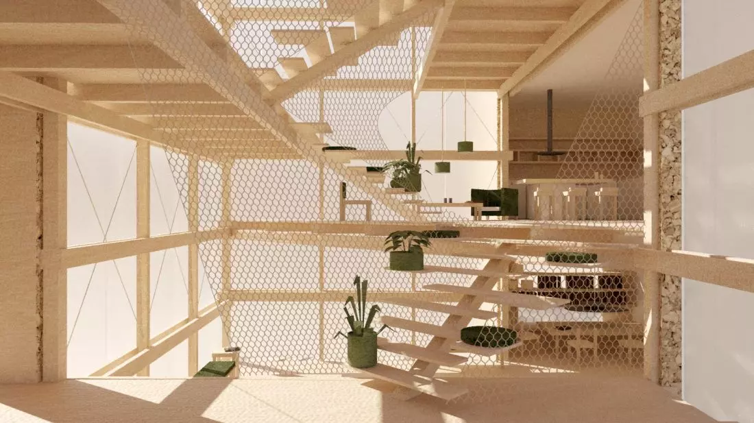 Coliving California,
wnętrze jednego z budynków