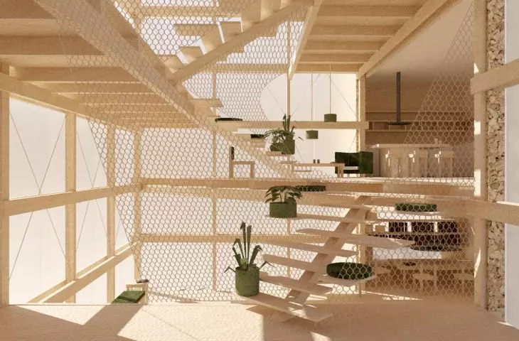 Coliving California, interior of one of the buildings