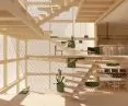 Coliving California, wnętrze jednego z budynków