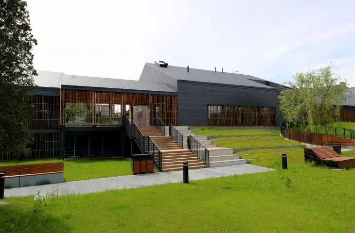 Modern barn style buildings