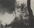 Płonący Michniów w czasie rzezi nazistowskiej 