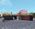 wizualizacja, krzyż, widok z poziomu terenu