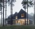 dom wizualnie i funkcjonalnie podzielony jest na dwie części
