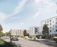 bloki rozmieszczone będą po obu stronach nowej drogi