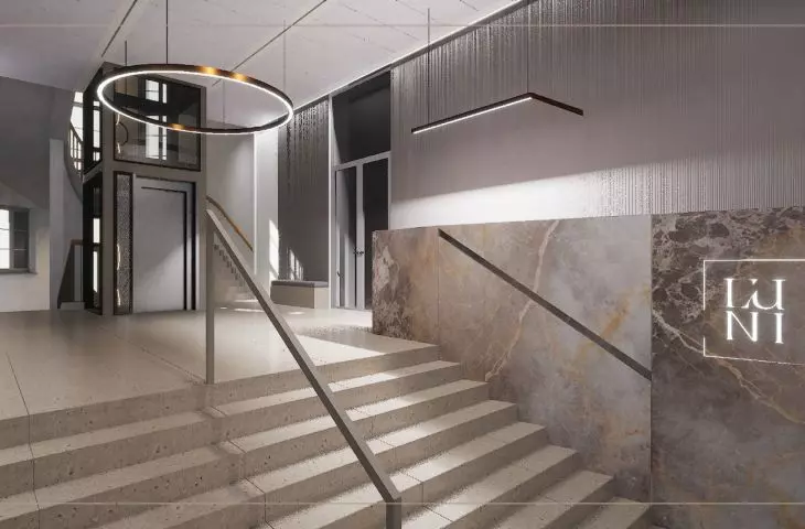 visualization of the interior of the office building