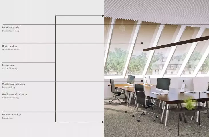 the last storey will be closed with a glass roof