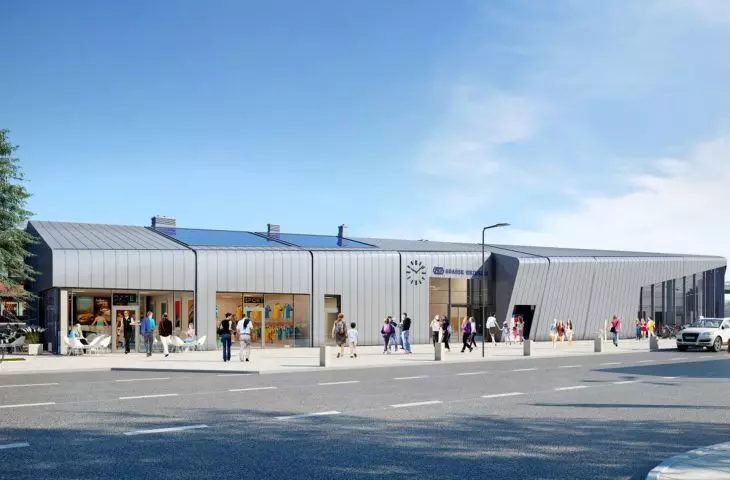 Dworzec kolejowy Gdańsk Wrzeszcz po modernizacji (wizualizacja)