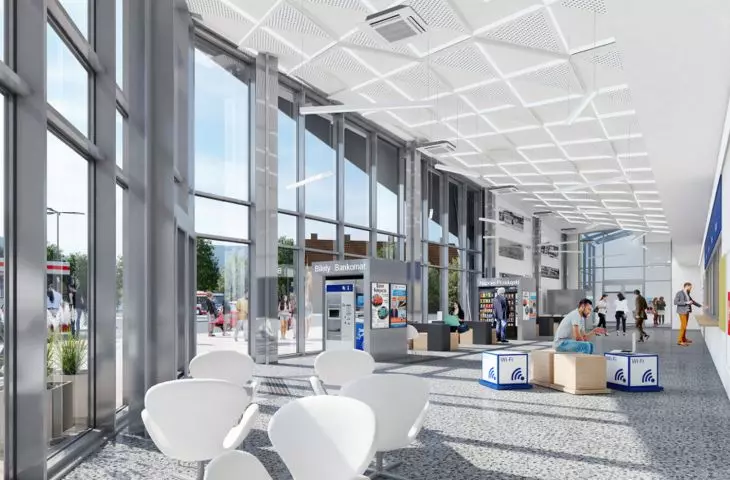 Dworzec kolejowy Gdańsk Wrzeszcz po modernizacji (wizualizacja)